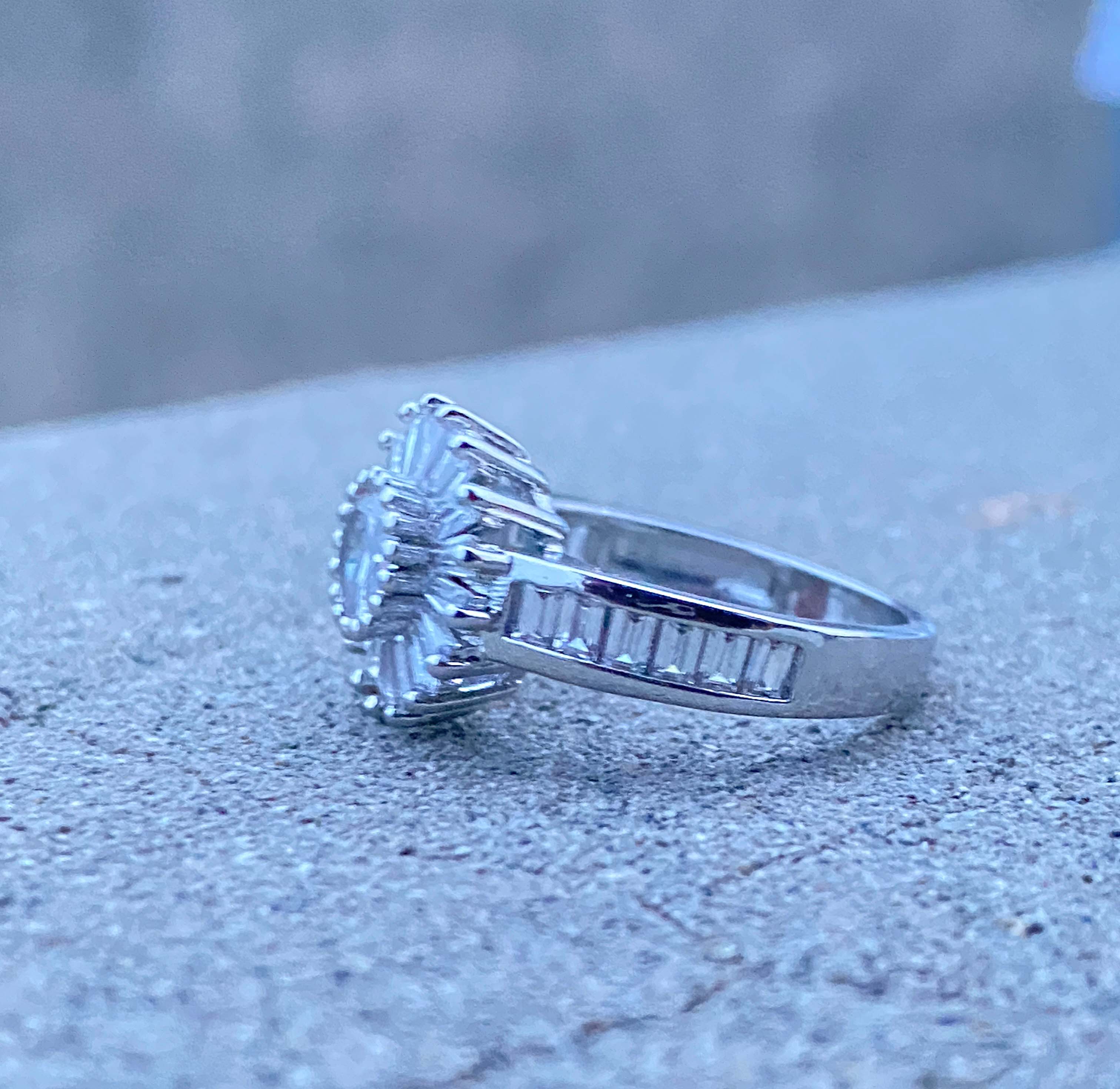 Sunburst Diamond Halo Ring