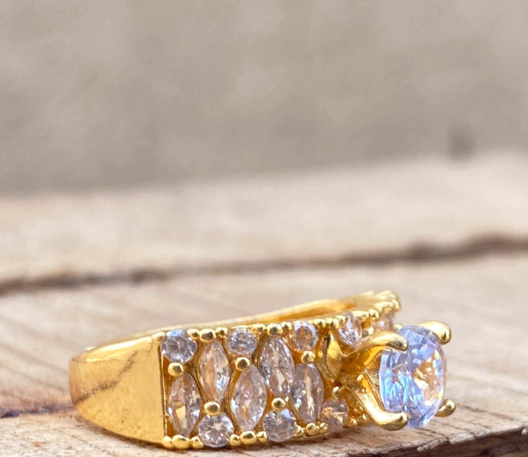 Golden Elegance Oval Cut Ring