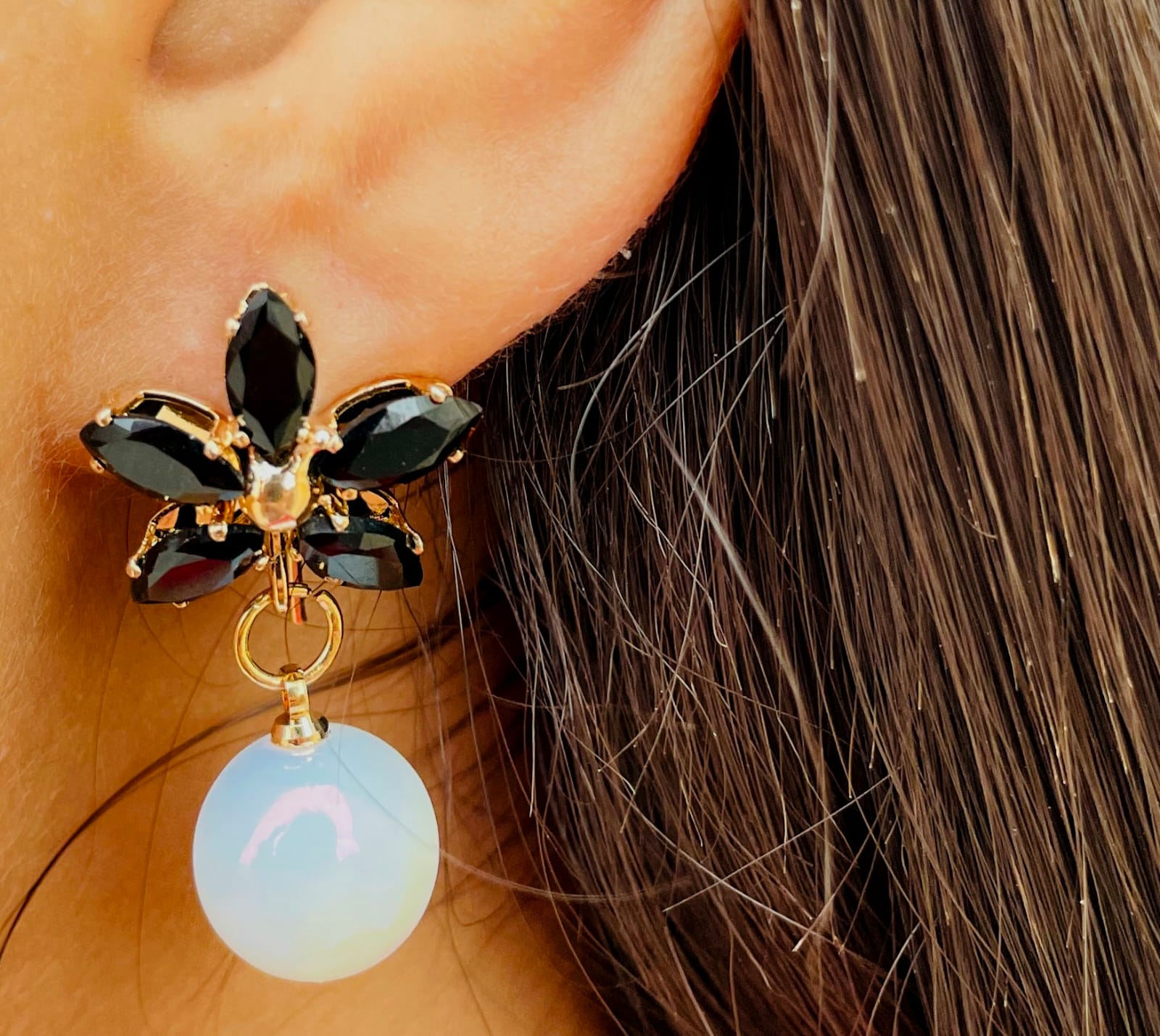 Midnight Bloom Drop Earrings