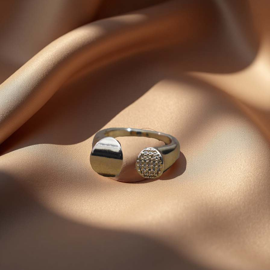 Modern Chic Two-Tone Ring